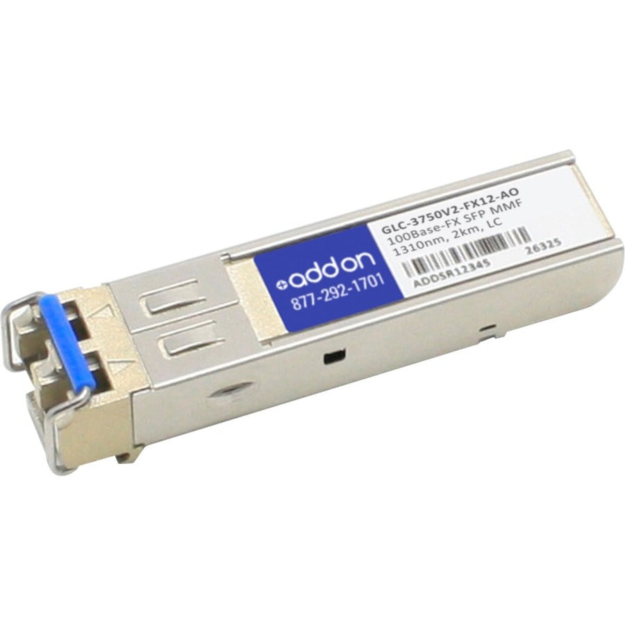 AddOn 12-Pack of Cisco GLC-3750V2-FX12 Compatible TAA Compliant 100Base-FX SFP Transceiver (MMF, 1310nm, 2km, LC)