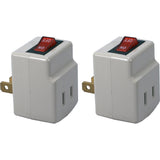 QVS 2-Pack Single-Port Power Adaptor with Lighted On/Off Switch