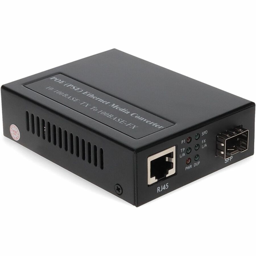 AddOn 10/100Base-TX(RJ-45) to Open SFP Port POE Media Converter