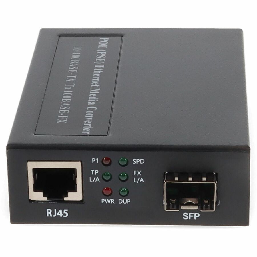 AddOn 10/100Base-TX(RJ-45) to Open SFP Port POE Media Converter