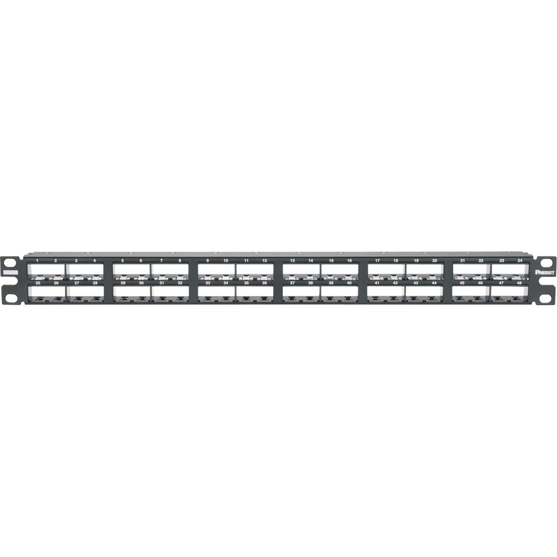 Panduit 48-Port Shielded High-Densitty Modular patch Panel, 1 RU.