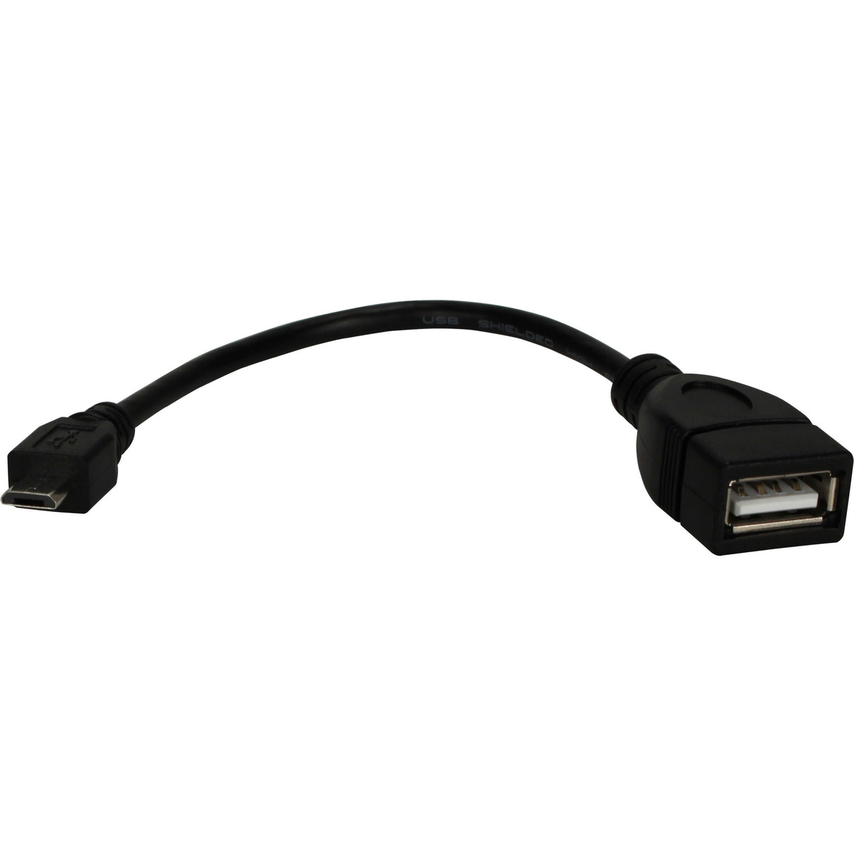 QVS 6 Inches Micro-USB Male to USB-A Female OTG Adaptor for Smartphone or Tablet