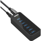 Anker USB 3.0 Hub 7*USB 3.0 Ports Vertical Black USB-A Hub A7505