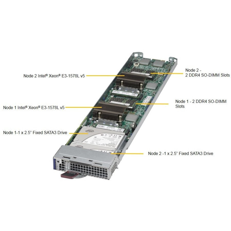 Supermicro MicroBlade MBI-6219G-T8HX Blade Server - 1 x Intel Xeon E3-1585 v5 - Serial ATA/600 Controller