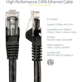 StarTech.com 1ft CAT6 Ethernet Cable - Black Snagless Gigabit - 100W PoE UTP 650MHz Category 6 Patch Cord UL Certified Wiring/TIA