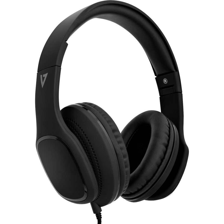 V7 Over-Ear Headphones with Microphone - Black