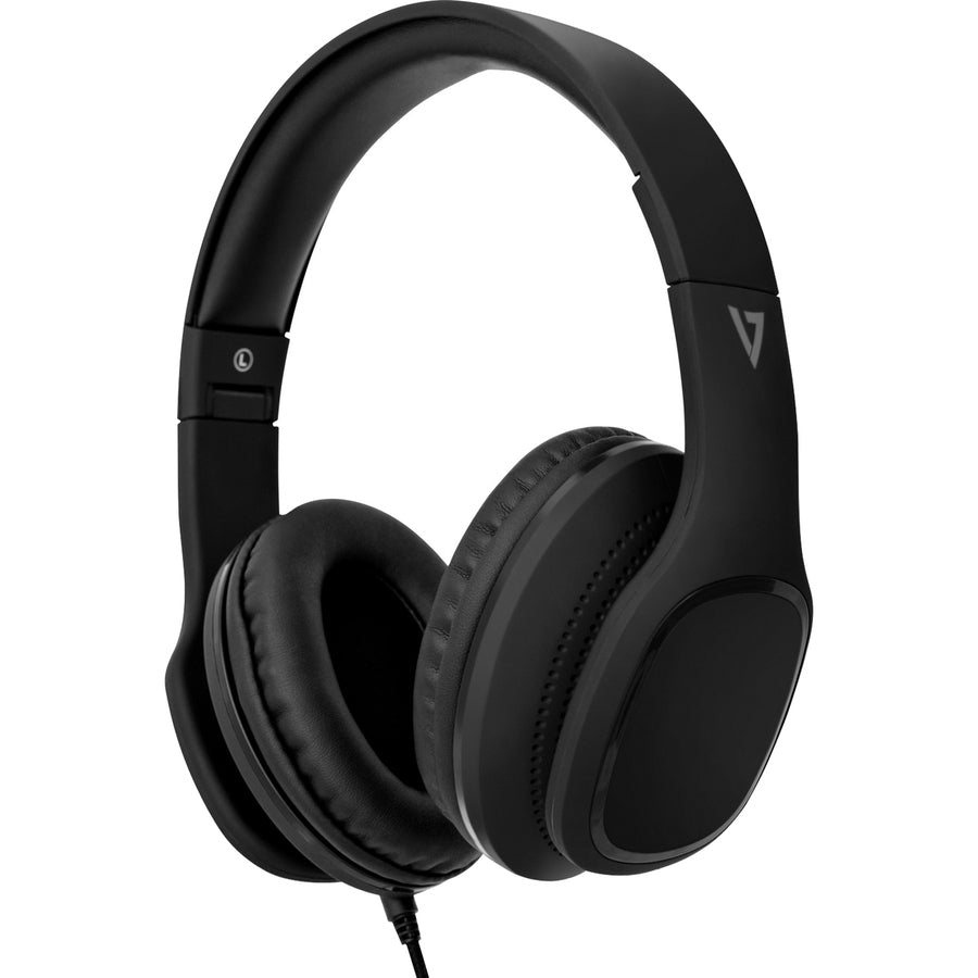 V7 Over-Ear Headphones with Microphone - Black