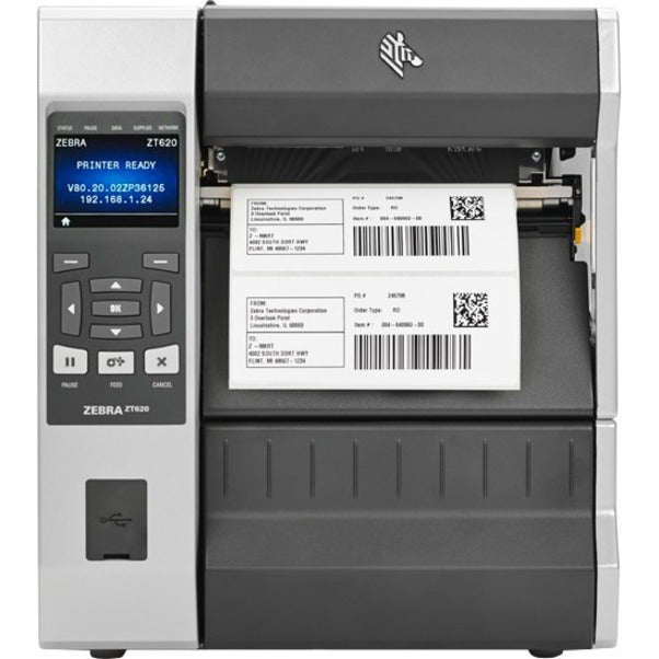 Zebra ZT620 Industrial Direct Thermal/Thermal Transfer Printer - Monochrome - Label Print - USB - Serial - Bluetooth