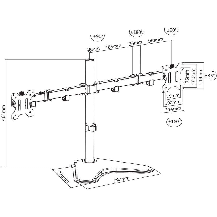 V7 Dual Desktop Monitor Stand