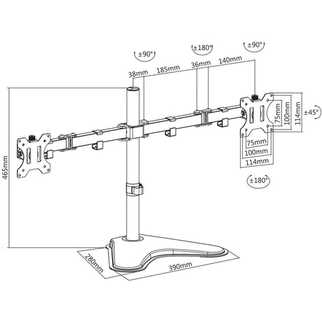 V7 Dual Desktop Monitor Stand