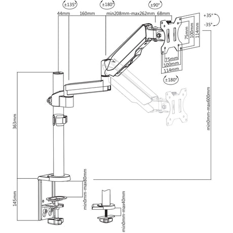 V7 DM1TA-1N Desk Mount for Monitor - Silver