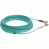 AddOn 11m LC (Male) to SC (Male) Straight Aqua OM4 Duplex OFNR (Riser-Rated) Fiber Patch Cable