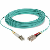 AddOn 11m LC (Male) to SC (Male) Straight Aqua OM4 Duplex OFNR (Riser-Rated) Fiber Patch Cable