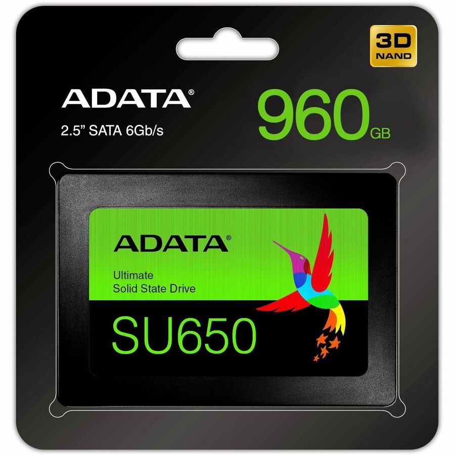 Adata Ultimate SU650 960 GB Solid State Drive - 2.5" Internal - SATA (SATA/600) - Black