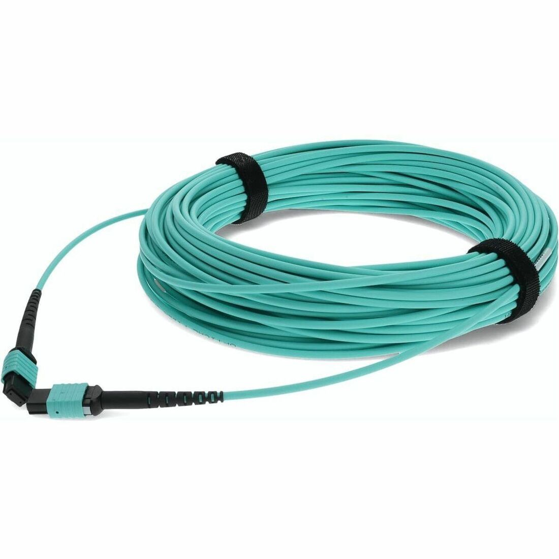 AddOn 18m MPO (Female) to MPO (Female) 12-Strand Aqua OM4 Straight Fiber OFNR (Riser-Rated) Patch Cable