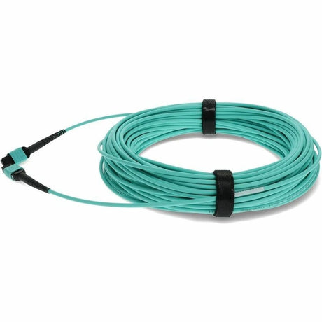 AddOn 18m MPO (Female) to MPO (Female) 12-Strand Aqua OM4 Straight Fiber OFNR (Riser-Rated) Patch Cable