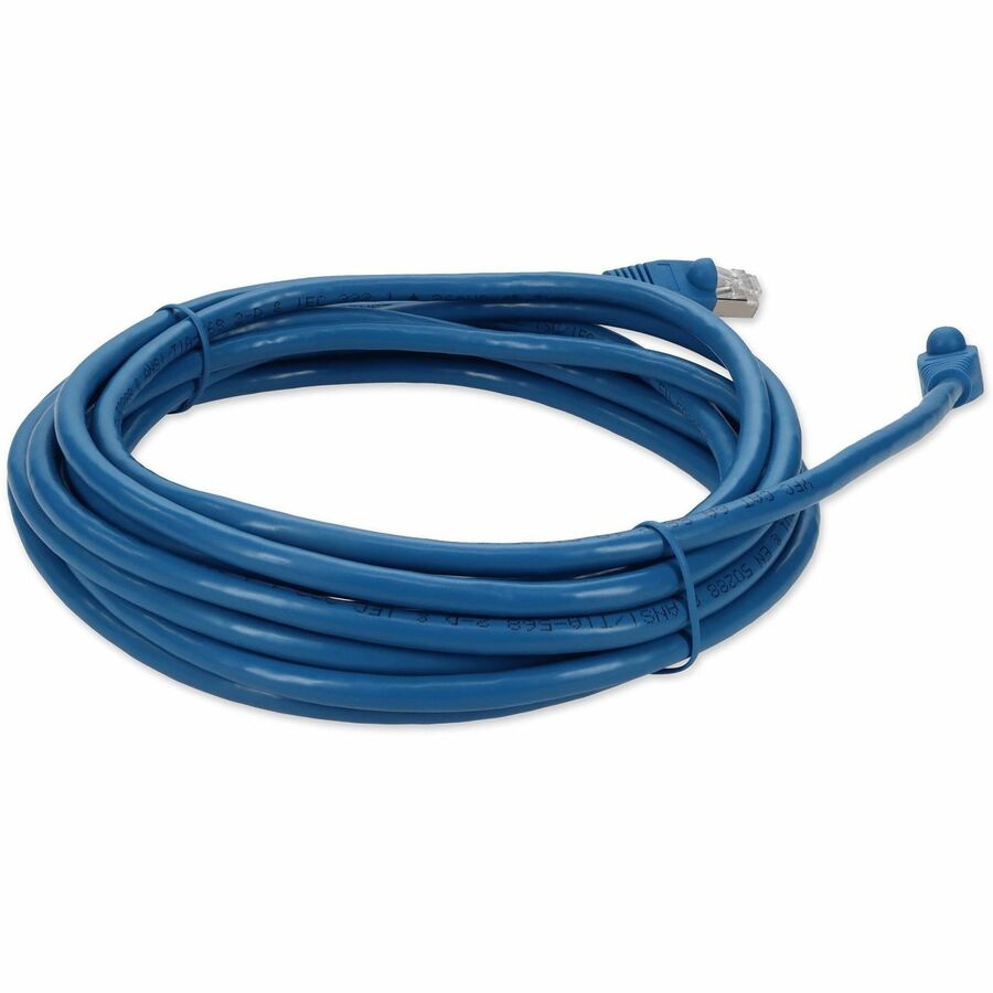 AddOn 20ft RJ-45 (Male) to RJ-45 (Male) Straight Microboot, Snagless Blue Cat6A STP Copper PVC Patch Cable