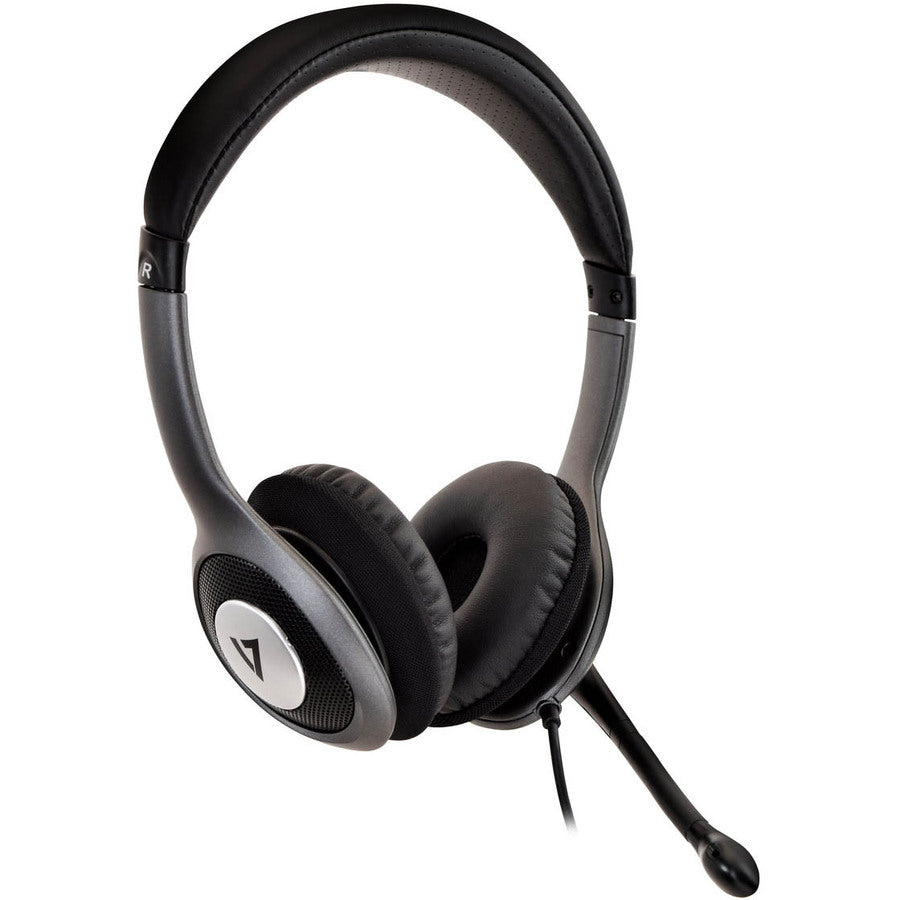 V7 Deluxe USB Stereo Headphones with Microphone