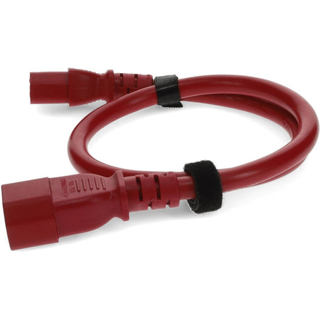 2ft C13 Female to C14 Male 18AWG 100-250V at 10A Red Power Cable