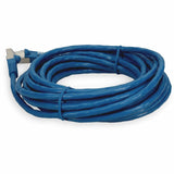 AddOn 15ft RJ-45 (Male) to RJ-45 (Male) Blue Microboot, Snagless Cat7 S/FTP PVC Copper Patch Cable