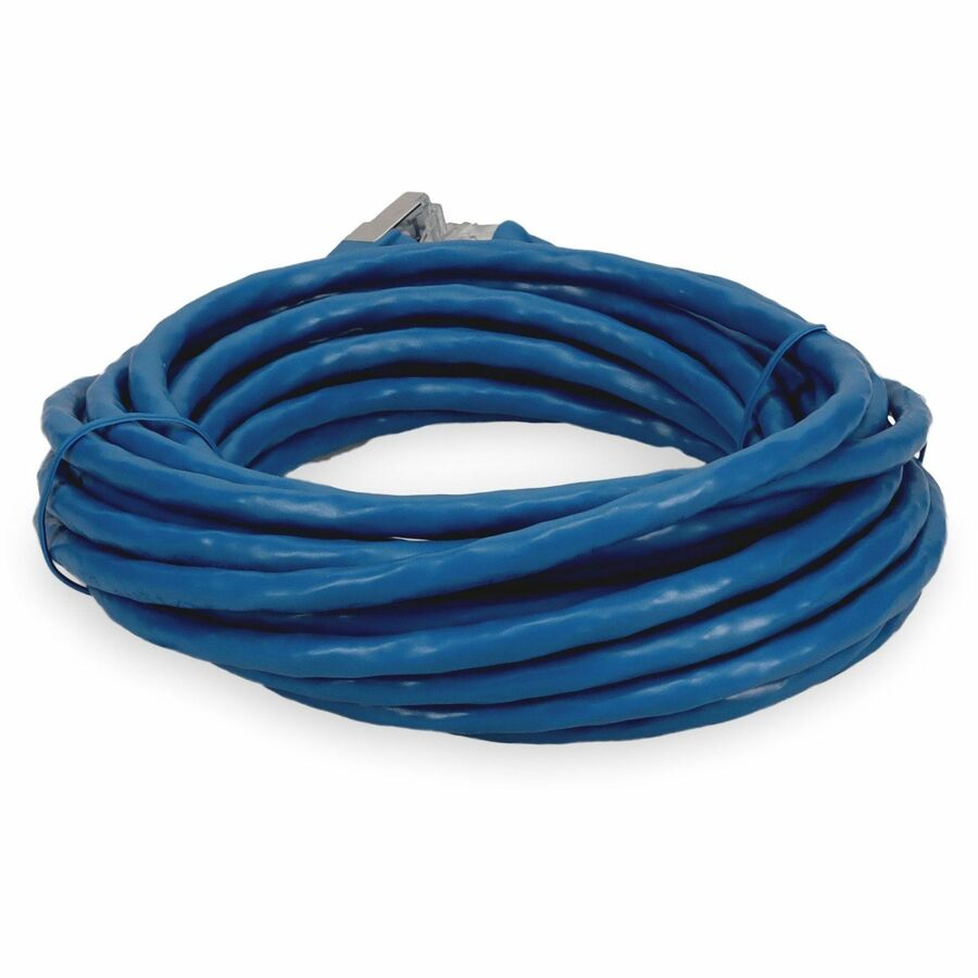 AddOn 15ft RJ-45 (Male) to RJ-45 (Male) Blue Microboot, Snagless Cat7 S/FTP PVC Copper Patch Cable