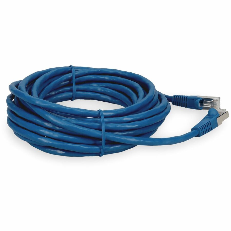 AddOn 15ft RJ-45 (Male) to RJ-45 (Male) Blue Microboot, Snagless Cat7 S/FTP PVC Copper Patch Cable