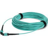 AddOn 17m MPO (Female) to MPO (Female) 12-Strand Aqua OM4 Straight Fiber OFNR (Riser-Rated) Patch Cable