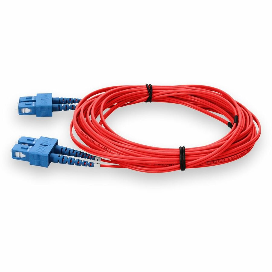 AddOn 2m SC (Male) to SC (Male) Red OS2 Duplex Fiber OFNP (Plenum-Rated) Patch Cable