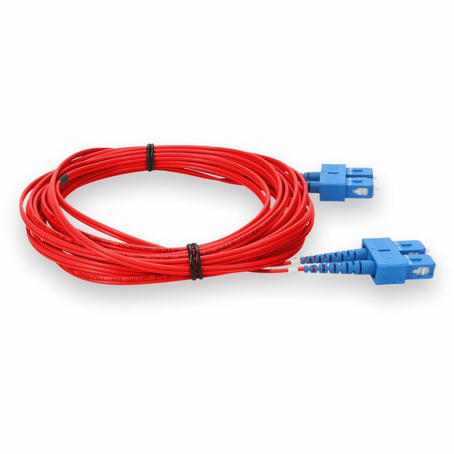 AddOn 2m SC (Male) to SC (Male) Red OS2 Duplex Fiber OFNP (Plenum-Rated) Patch Cable