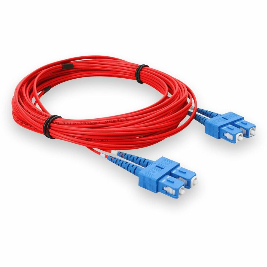 AddOn 2m SC (Male) to SC (Male) Red OS2 Duplex Fiber OFNP (Plenum-Rated) Patch Cable