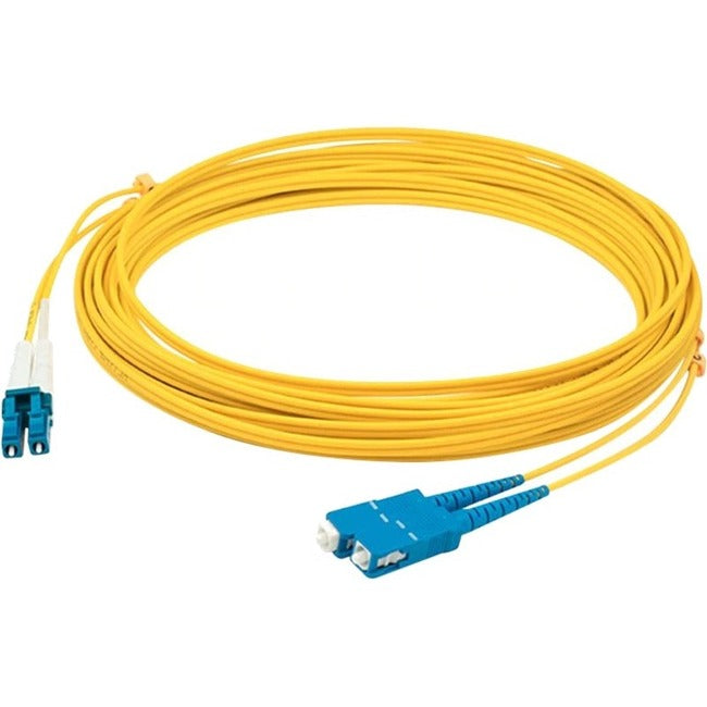 AddOn 12m LC (Male) to SC (Male) Straight Yellow OS2 Duplex Plenum Fiber Patch Cable