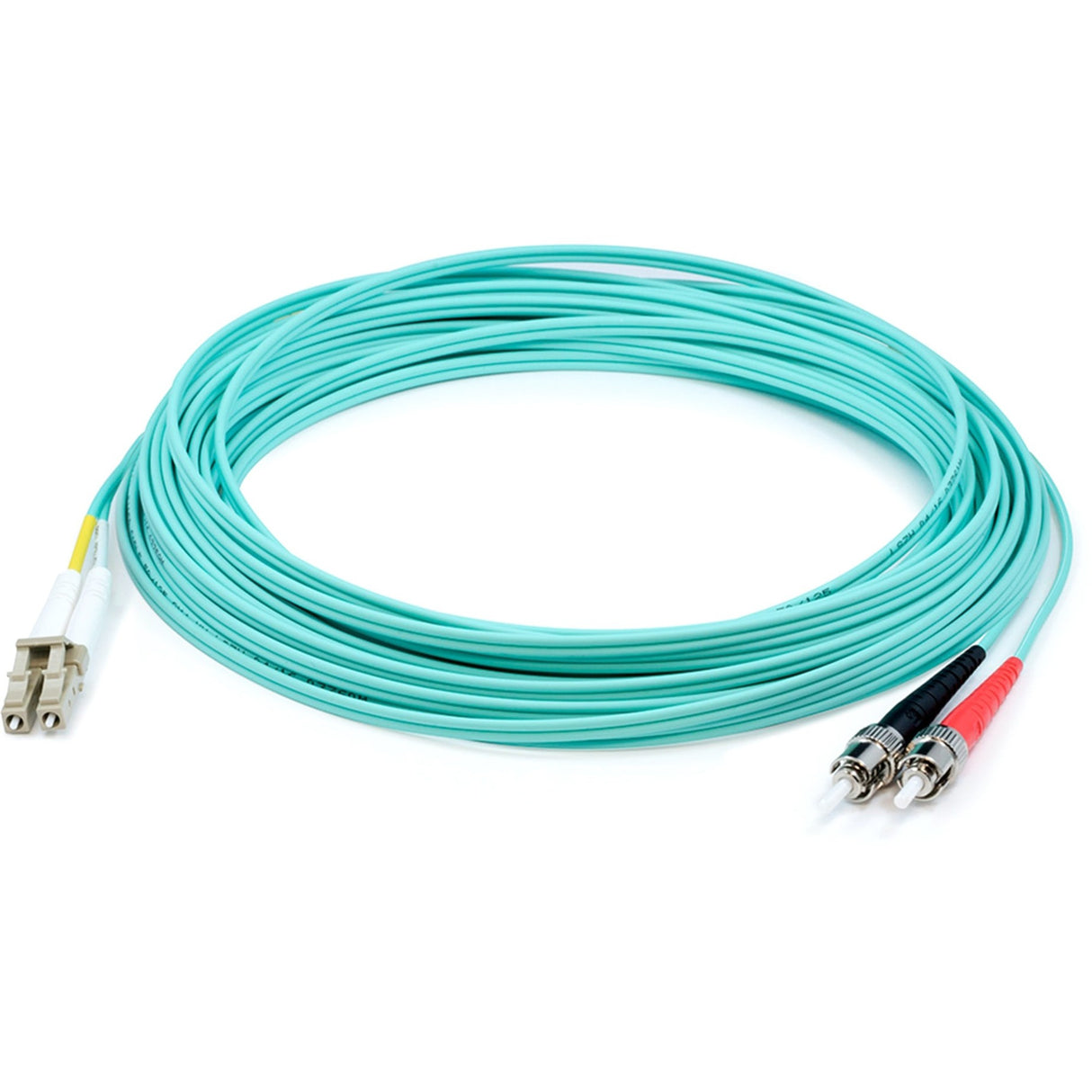 AddOn 15m LC (Male) to ST (Male) Straight Aqua OM4 Duplex Plenum Fiber Patch Cable