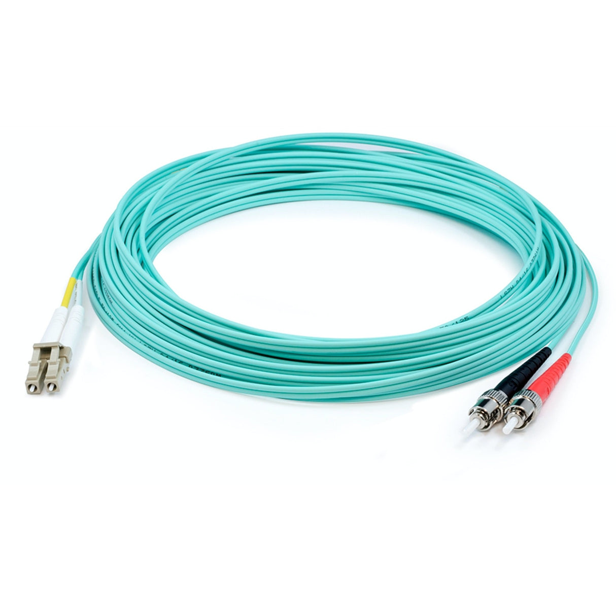 AddOn 100m LC (Male) to ST (Male) Straight Aqua OM4 Duplex LSZH Fiber Patch Cable