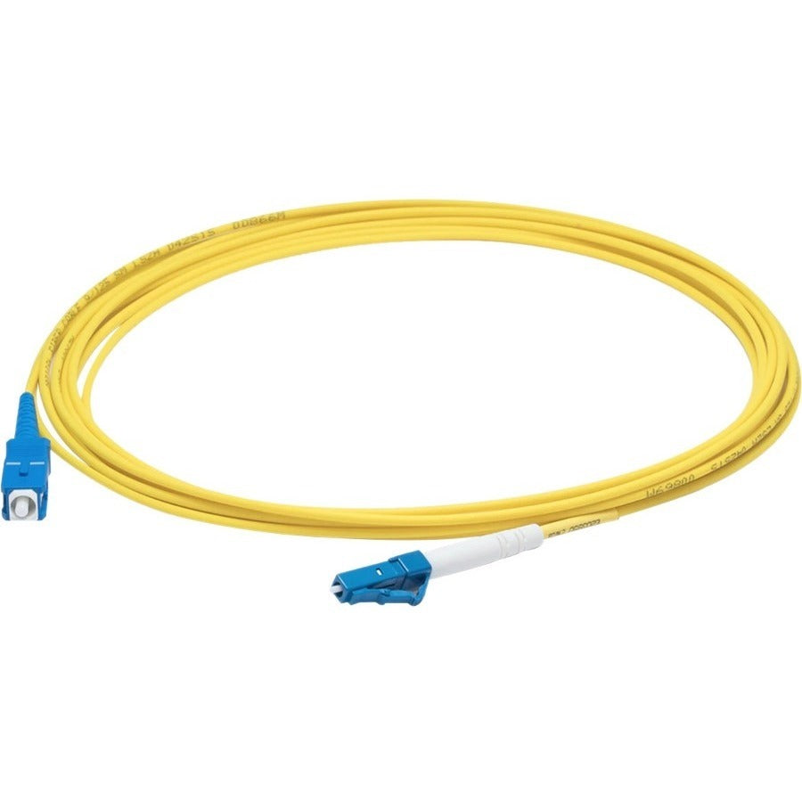 AddOn 12m LC (Male) to SC (Male) Straight Yellow OS2 Simplex Fiber OFNR (Riser-Rated) Patch Cable