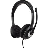 V7 USB-C Deluxe Headset with Noise Cancelling Mic, Volume Control, Digital Headset, Laptop Computer, Chromebook, PC - Black, Gray