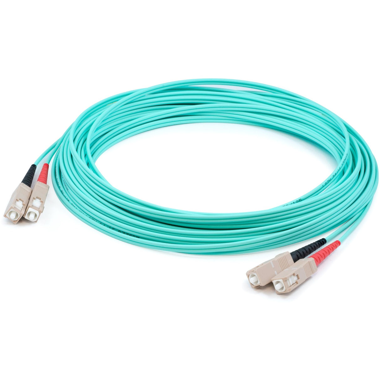 AddOn 21m SC (Male) to SC (Male) Straight Aqua OM4 Duplex Plenum Fiber Patch Cable