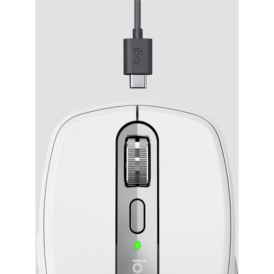 Logitech MX Anywhere 3 Compact Performance Mouse, Wireless, Comfort, Fast Scrolling, Any Surface, Portable, 4000DPI, Customizable Buttons, USB-C, Bluetooth, Apple Mac, iPad, Windows PC, Linux, Chrome, Pale Gray