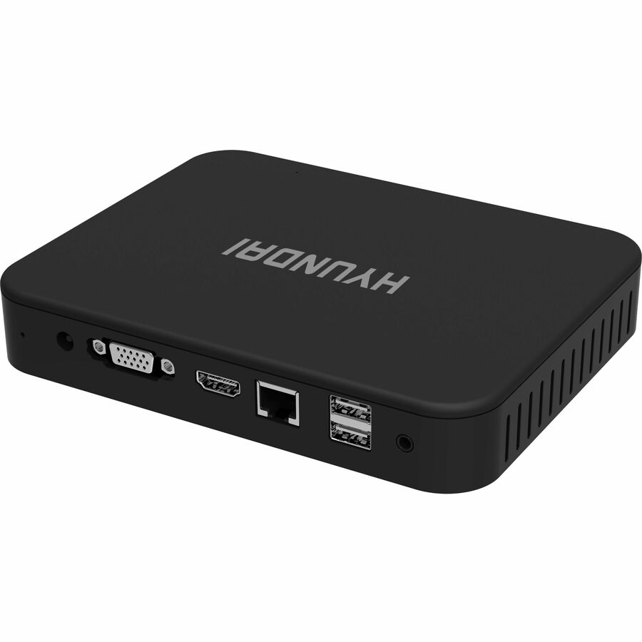 Hyundai Mini PC, Intel Celeron N4020, 4GB DDR4, 64GB Storage, Expandable 2.5" SATA HDD and M.2 SSD Slot, USB-C, Windows 10 Pro, 4K UHD Dual Monitor Support, HDMI and VGA Port, Fanless, Vesa Mount Included, Black