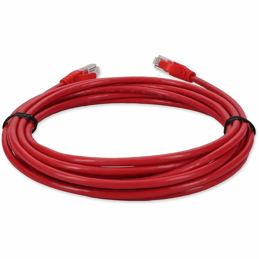 AddOn 15ft RJ-45 (Male) to RJ-45 (Male) Straight Red Cat5e UTP PVC Copper Patch Cable