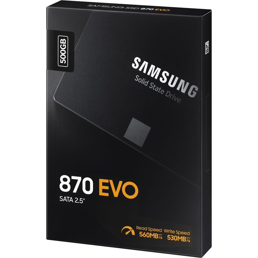 Samsung 870 EVO MZ-77E500BW 500 GB Solid State Drive - 2.5" Internal - SATA (SATA/600) - Black