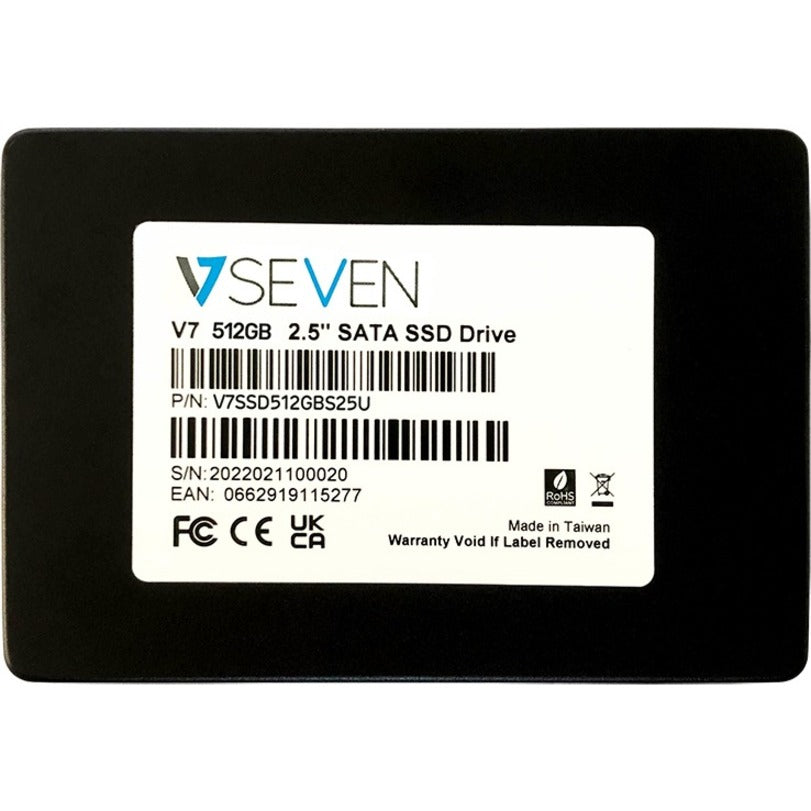 V7 V7SSD512GBS25U 512 GB Solid State Drive - 2.5" Internal - SATA (SATA/600) - TAA Compliant