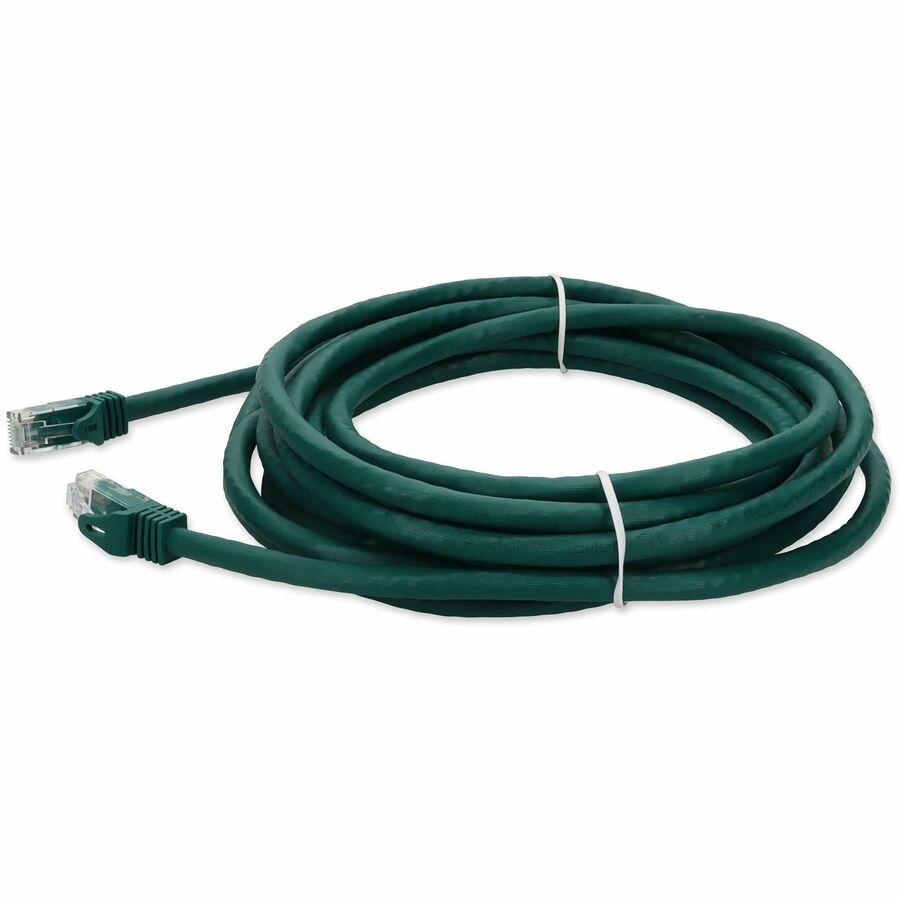 AddOn 11ft RJ-45 (Male) to RJ-45 (Male) Green Cat6A UTP PVC Copper Patch Cable