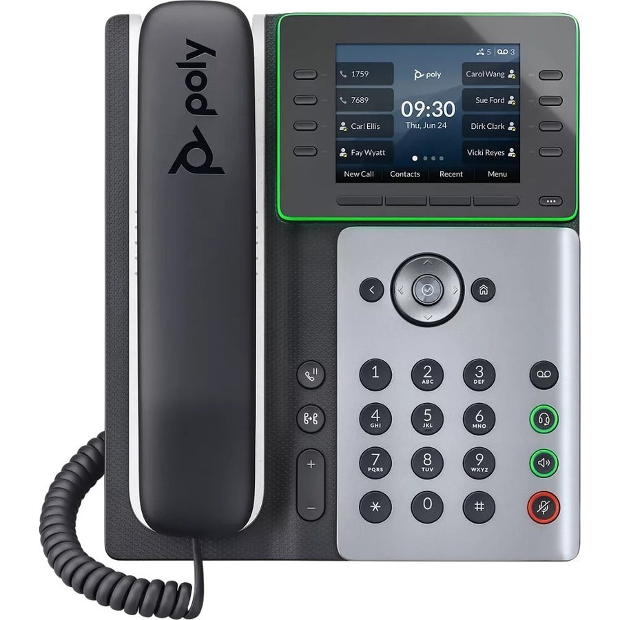 Poly Edge E300 IP Phone - Corded - Corded - NFC - Desktop, Wall Mountable - TAA Compliant