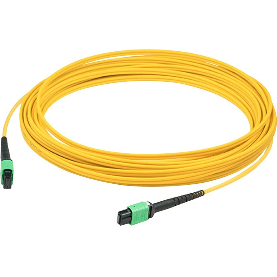 AddOn 2m MPO (Female) to MPO (Female) 12-Strand Yellow OS2 Crossover Fiber OFNR (Riser-Rated) Patch Cable