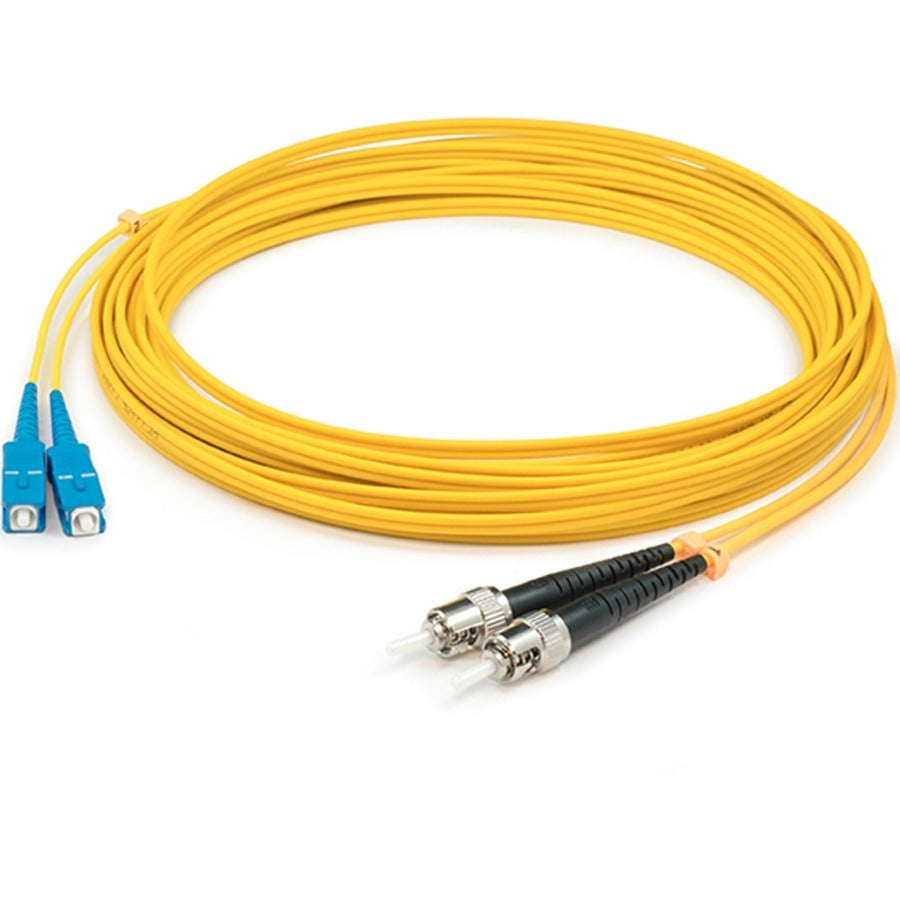 AddOn 25m ST (Male) to ST (Male) Yellow OS2 Duplex Fiber OFNR (Riser-Rated) Patch Cable