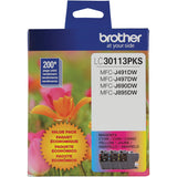 Brother LC30113PKS Original Standard Yield Inkjet Ink Cartridge - Tri-pack - Cyan, Magenta, Yellow - 2 / Pack