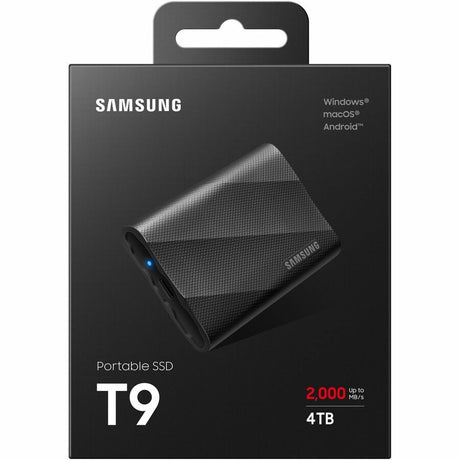 Samsung T9 4 TB Portable Rugged Solid State Drive - External - PCI Express NVMe - Black