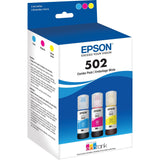 Epson T502, Multi-Color Ink Cartridges, C/M/Y 3-Pack