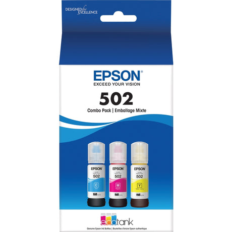 Epson T502, Multi-Color Ink Cartridges, C/M/Y 3-Pack