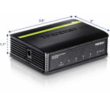 TRENDnet 5-Port Unmanaged 10/100 Mbps GREENnet Ethernet Desktop Plastic Housing Switch; 5 x 10/100 Mbps Ports; 1Gbps Switching Capacity; TE100-S5